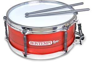 Bontempi | BeatMaster - Tambour avec Double Membrane, Bandoulière et Baguettes De 25 cm pour Une Expérience Rythmique Complète, Rouge, 34.4x31.9x15.4 cm