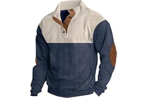 Ryehack Sweat Hommes Pull Top Manches Longues Sweater Velours Côtelé Sweatshirt Léger S-3XL