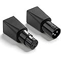CERRXIAN 1 paire d'adaptateurs XLR à 3 broches vers RJ45, DMX512 3 broches XLR vers Ethernet Cat5 pour console lumineuse, peut utiliser n'importe quel câble Ethernet CAT-5 comme câble DMX512, etc