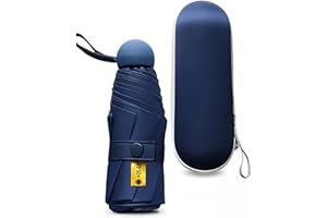Kiuiom Paraguas de Viaje Plegable,Paraguas de Bolsillo Portátil,Paraguas Compacto Resistente al Viento,6 Costillas Mini Paraguas para Hombre Mujer Protección UV Impermeable Paraguas Plegable