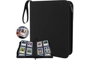 AOBOPLE Album di Carte da Collezione, Album per Top loader 4 Tasche con 8.5 x 11 cm, 20 Pagine Capacità 160 Carte, PU Impermeabile Porta Carte Grande per Carte da 3 x 4", Foto