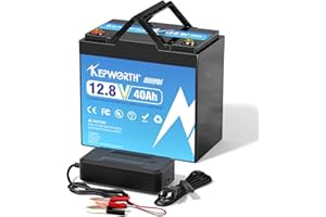 KEPWORTH LiFePO4 Batteria Litio 12V40Ah, Per RV, carrello da golf, pannello solare, auto per bambini, campeggio, Sistema di allarme