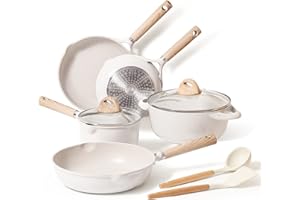KASANOVA Lot de 9 Poele et Casseroles Induction, Poêle 20/24/28CM, Casseroles 24/18CM(4L/2L) avec Couvercles, Revêtement Antiadhésif, Batterie de Cuisine Induction, Spatule, Cuillère, Sans PFOA