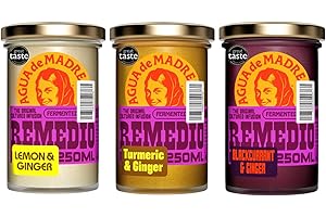 Agua de Madre Fresh Tea Infusion Mixed (Lemon, Turmeric, Ginger) (Pack of 3), Fermented with Immune Boosting properties with Vitamin C & antioxidants