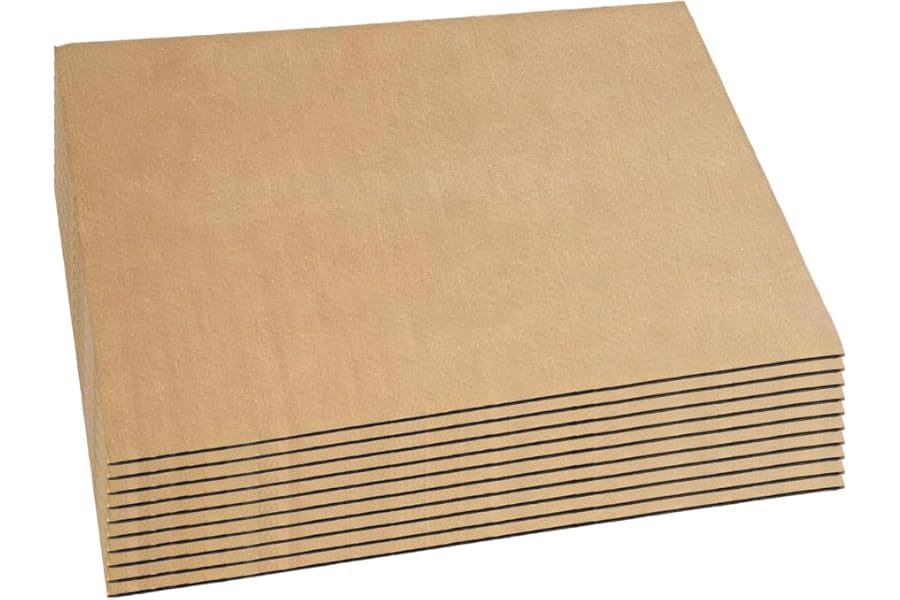 10Pcs Thick Corrugated Cardboard Sheets, 20x30cm Sturdy Brown Craft Board for DIY Crafts and Parcel Protection Packaging