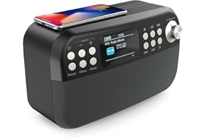 I-BOX CD Player, DAB+ / DAB Radio, HiFi System, Portable Bluetooth Speaker, 10W Fast Qi Wireless Charger, iPhone and Android, FM Radio, USB Port, MP3 Player and Aux In, 2x 5W Stereo Speakers