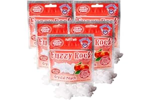 Fuzzy Rock Crystal Peach Mints- Natural Sugar-Free Breath Freshener with Xylitol Crystals for Fresh Breath, Clean Teeth & Healthy Gums | Great for Travel, Gum Health & Oral Care (5 Packs)