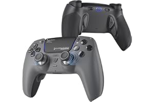 HEXGAMING PHANTOM Pro Controller with 4 Remappable Buttons, 6 Remapping Profiles, 8 Interchangeable Analog Stick, and Adjustable Triggers Compatible with ps5, PC, Mobile - Hall Effect Shadow Grey