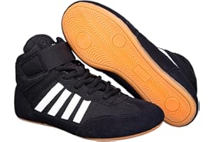 ZEIHYEURUS Breathable Boxing Shoes,Boxer Boxing Shoes,Wrestling Boxing Shoes,Children's Boxing Shoes,Extremely Light,Comfortable Lightweight,for Boxing,Wrestling,Weightlifting,Martial Arts,Deadlift Black