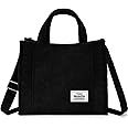 BINSUNS Corduroy Tote Bag for Women - Satchel Bag Large Tote Bag Aesthetic Crossbody Bag Handbag - School Work Travel Beach