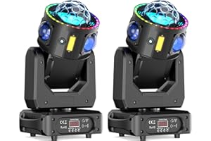 COOLIGHINE 150W Cabeza Movil LED Beam Luz de Discoteca 19CH/25CH RGBW Moving Head para Club, Fiesta, Cumpleaños, Bodas Iluminación 2PCS