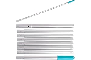 U.S. Pool Supply 10.5 Foot Aluminum Telescopic Swimming Pool Pole - 8 Adjustable Connecting Sections, Expandable Step-Up Length - Attach Connect Skimmer Nets, Rakes, Brushes, Vacuum Heads, Maintenance