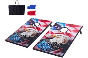 VEVOR Cornhole Set, 9 x 1,6 m majshål spelbrädor, MDF trä bärbar kastbräda, inomhus och utomhus majshål lek för vuxna, inklud