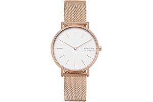 SKAGEN Signatur Uhr für Damen, Quarz-Zweizeigerwerk mit Edelstahl- oder Lederarmband