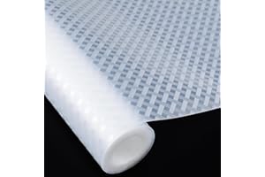 Sevenpers Kitchen Drawer Liners Soft, Keep Cupboards Tidy Shelf Liners, Waterproof & Oil-Proof Non-Adhesive BPA Free Fridge Liner Protector Clear 44.5x500cm