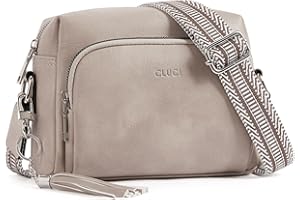 CLUCI Sac à Bandoulière Femme PU Cuir Sac à Main Moyen Zip Poche Bandoulière Réglable Douce et élégante Sacs Portés épaule