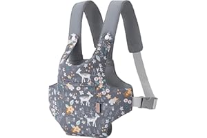 GAGAKU Muñeca Transporte Doll Carrier con Correa Delantera y Trasera para Muñecas Doll Carrier con Correas Ajustables para Niñas Pequeñas - Ciervo Gris