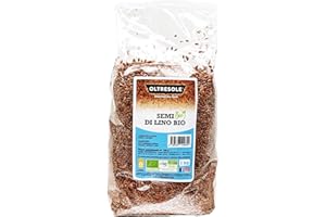 Oltresole, Semi Biologici di Lino 1 kg, Semi Oleosi Crudi, Interi e Scuri, Ricchi di Minerali e Fibre, Fonte di Omega 3 e Antiossidanti, 100% Naturali, Confezione Ideale per Famiglie