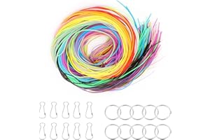 DXRPO Scoubidou Fil de 200 Rubans Scoubidou Fil Paillettes Crochet, Bricolage, Pour Ttravaux Manuels Pour Bracelets, Colliers, Porte-Clés (20 Couleurs)