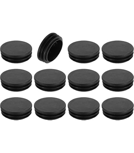 Enkotrade 4 stuks lamellenstoppen rond 50 mm, buisdoppen, buisafdekking van hoogwaardig polyethyleen kunststof, stop, einddoppen, doppen