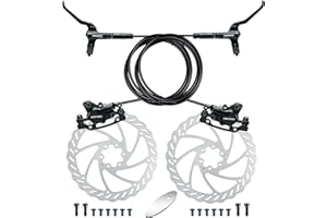 RUJOI Bike Disc Brake Kit, Aluminum Front and Rear Caliper, Full Aluminum Alloy Bicycle Brake Lever, 160mm Rotor, Mechanic Tool-Free Pad Adjuster for Road Bike, Mountain Bike