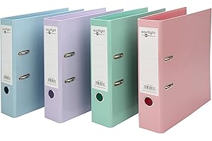 EASTLIGHT PREMIUM Eastlight A4 Pastel Premium Lever Arch File Assorted, Pack of 4