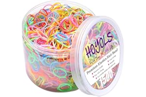 Hoyols Lot de 1500 élastiques en caoutchouc pour queue de cheval Multicolore