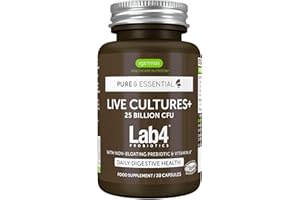 IGENNUS HEALTHCARE NUTRITION Igennus Probiotics & Prebiotics 2 in 1, Lactobacillus Acidophilus & Bifidobacterium, Live Cultures+ Lab4 for Gut Health, Guaranteed 25 Billion CFU, Bloating Relief, for Women & Men, 30 Vegan Capsules