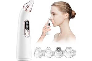XIEXIENI Mitesserentferner Vakuumsauger mit 5 Modi & 4 Saugspitzen, Elektrischer Porenreiniger für Tiefenreinigung, Gesichtspflege für alle Hauttypen, ideal zur Entfernung von Mitessern, Akne, Unreinheiten