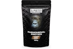 ALPHATIER SUPPLEMENTS Proteine in polvere con BCAA e EAA Cioccolato e Arachidi 1000 g Polvere proteica - proteine Alphatier Phenomenal Protein Powder Isolato Proteico Soia Aminoacidi senza Glutine Lattosio
