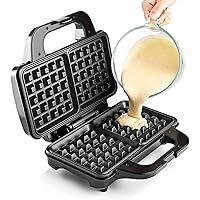 GLOBAL GOURMET by Sensiohome - Square Waffle Maker Iron Machine 1000W I Electric I Non-Stick Coating Mould I Deep Cooking Pla
