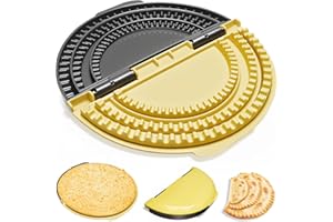 Aoipend Sigillante per tortilla 3 in 1 (25,4 + 20,5 + 15,2 cm) rimovibile per tortilla, design a dente di squalo, lavabile in lavastoviglie, adatto per burritos, pancake, gnocchi (giallo nero)