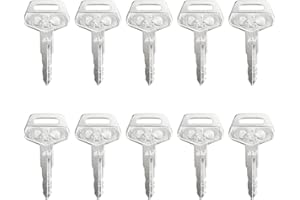 Joyan 10 PCS 787 Ignition Starter Keys for Komatsu Excavator Heavy Equipment, Universal Replacement Switches, Silver