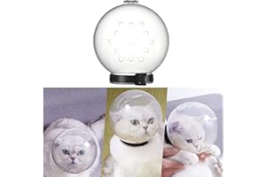 ASOOLL Pet Cat Adjustable Hood Astronaut Transparent Grooming Muzzle Mask Kitten Dog Breathable Anti Bite Muzzles Prevent from Cats Biting and Chewing (M)