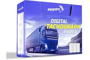 SWIPARO Certyfikowane rolki papieru do tachografów - papier termiczny do wszystkich cyfrowych tachografów ciężarowych - 57/8 mm (3 sztuki)