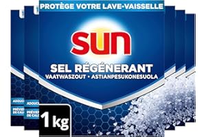 SUN - Sel Régénérant Lave-Vaisselle Standard - prévient les dépôts de calcaire et adoucit l'eau (lot de 6x1kg)