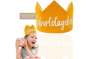 Bada Bing Filzkrone Geburtstagskind als Party Deko - Geburtstagskrone verstellbar für Kinder und Erwachsene - Filz Stoff Krone Geschenkidee für Kindergeburtstag - Stoffkrone für Jungen und Mädchen