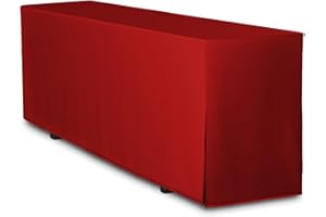 ‎TEXDEKO TexDeko® Biertischhusse Premium für Bierzeltgarnitur 220 x 50cm Blickdicht waschbar nur Tisch (Rot)