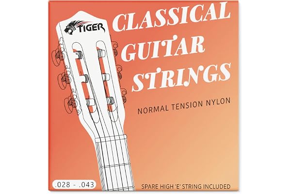 TIGER Jeu de cordes pour guitare classique – Tension normale Cordes en nylon – antirouille
