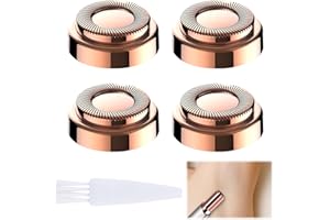 DOMICUBES 4 Pcs Hair Remover Replacement Heads Compatible with Gen 2 Finishing Touch Flawless Facial Hair Removal Tool for Women, Facial Hair Remover Replacement Heads with 1 Pcs Cleaning Brush, Rose Gold