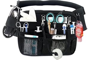 Meichoon Cinturón de enfermera con correa de herramientas multicompartimento, práctico con bolsillo para equipo médico y soporte de cinta para tijeras de vendaje de estetoscopio u otros suministros