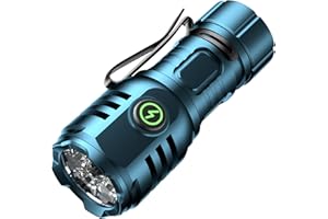 ‎SKYLLA Taschenlampe kleine aufladbar LED Extrem Hell 6000 Lumen, TYPE-C aufladbar 4* Starke Lampenperlen Mini Torch mit 8 Lichtmodi und Langer Betriebsdauer Wasserdicht, für Camping Wandern Outdoor Notfälle