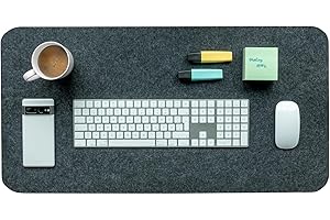 Rubberneck Podkładka na biurko z filcu – podkładka pod mysz XXL, mata stołowa, do biura i gier – antypoślizgowa, ciemnoszara, 80 x 40 cm