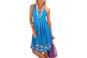 KILIG Summer Dresses for Women UK Beach Casual Sundress Ladies Sleeveless Tank Dress Midi Floral Cover Ups