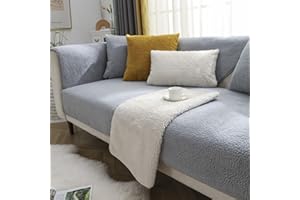 YSZBD sofabezug ecksofa wasserdicht l-Form 1/2/3/4sitzer，sofaschoner，sofaschutzdecken rutschfest,Lightgray-110x240cm