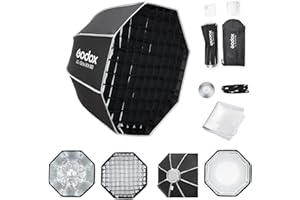 ‎GODOX Godox Softbox Godox 60 cm parasol z szybkim odpinaniem ośmiokątny softbox, mocowanie Bowens ze zdejmowanymi przednimi i wewnętrznymi dyfuzorami/uchwytem/płytą dyfuzora do fotografii, transmisji na