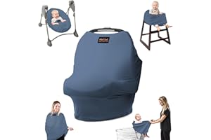 Milk Snob Original 5-in-1 Luxe Bezug – Multifunktionale Babytrage mit Stilltop-Funktion | Stilltuch für unterwegs, Kinderwagen Sonnenschutz, Bezug für Babyschale, etc. (Ocean Blue)