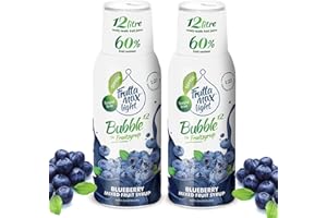 FruttaMax Sirop de Myrtille Sans Sucre – 60% de Fruit Réel | Sirop à Faible Teneur en Calories pour Sodas, Cocktails & Desserts – 2 x 500 ml