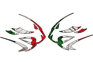 ZionDesigns APRILIA Lions tête drapeau italien modèle décalque autocollant graphique x 2 GRAND - Vinyle - Métal, Verre, Plastique, Mur - Sticker - Décalque