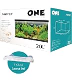 Acquario Aquariumline Cleo Plus 22,5L, Nero, Con Filtro Interno, Dimensioni 34,5x23,5x33,5 Cm, Ideale Per Scrivania O Cameretta